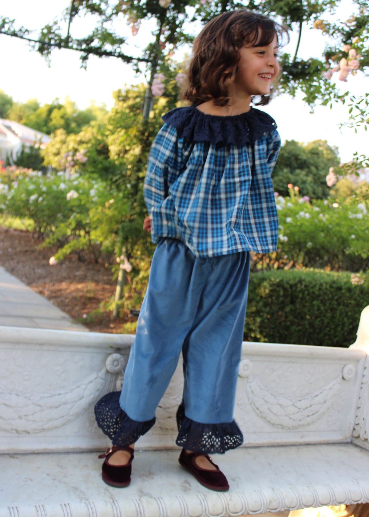 AGNES BLOUSE | INDIGO PLAID