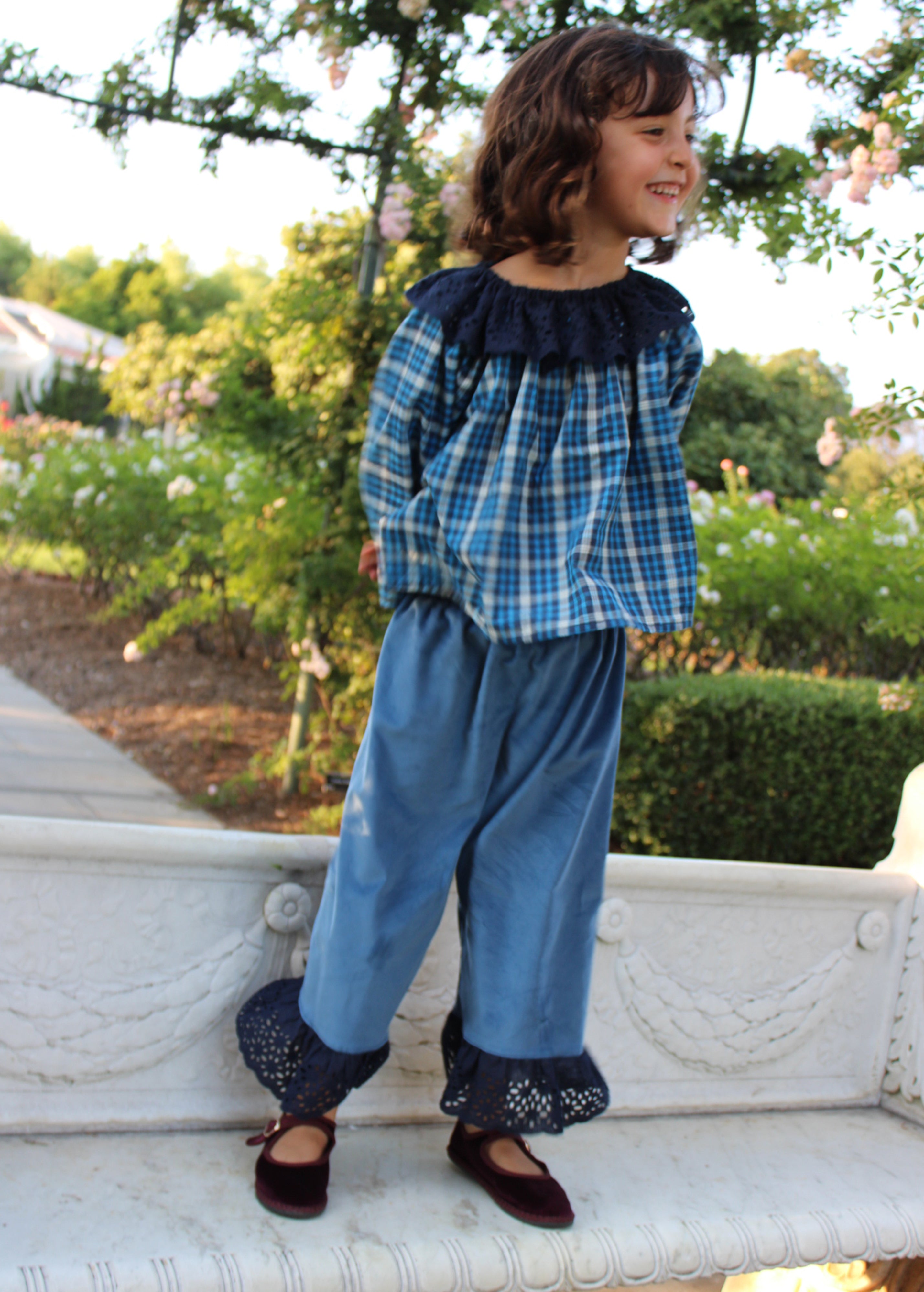 AGNES BLOUSE | INDIGO PLAID